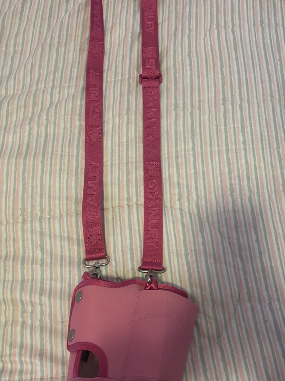 Stanley Bright Pink Crossbody Camera Holster with Branded Strap